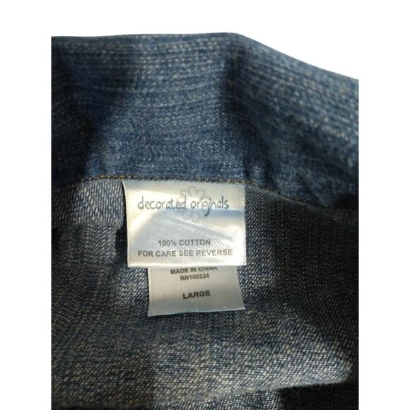 Decorated Originals Womens Large Denim Jacket With Embellished Detailing Size L - Picture 3 of 6